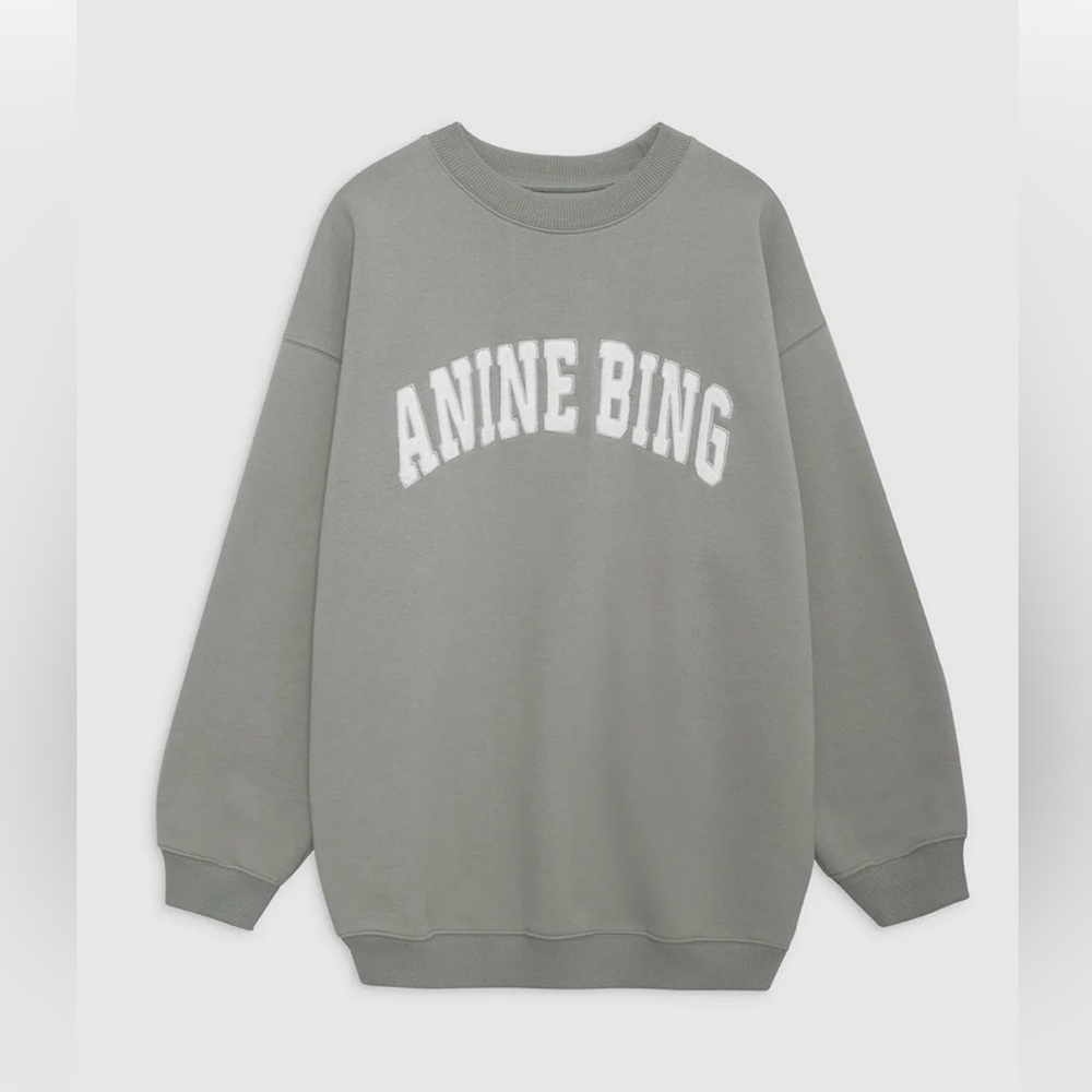 ANINE BING TYLER SWEATSHIRT STORM GREY SIZE MEDIUM LIKE NEW